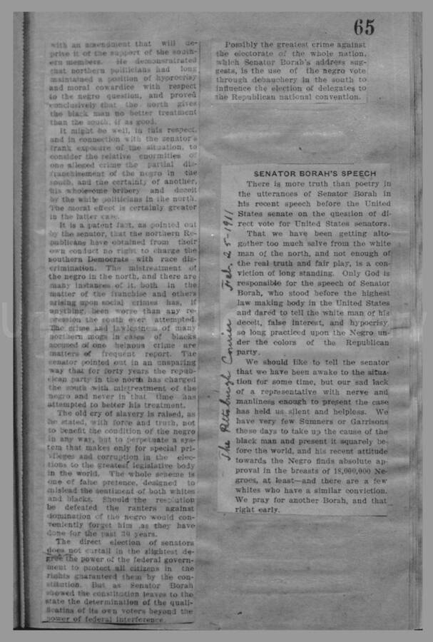 Politics - Direct Election of Senators, 1910-1913 Page 64