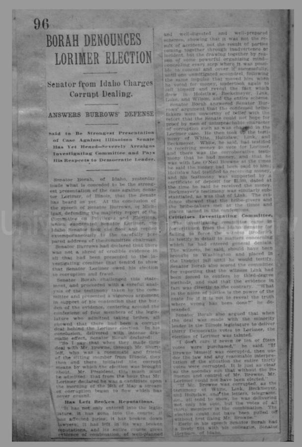 Politics - Direct Election of Senators, 1910-1913 Page 95