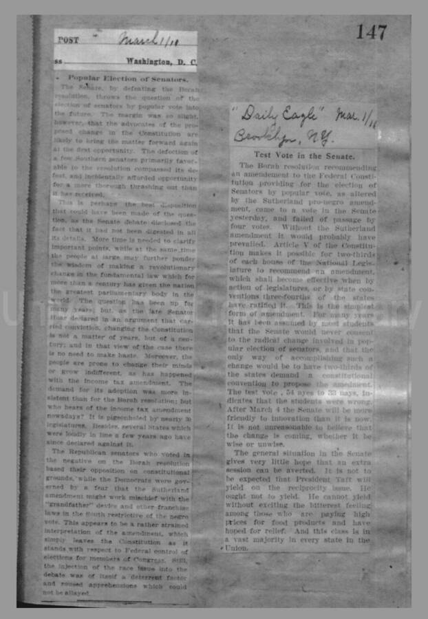 Politics - Direct Election of Senators, 1910-1913 Page 146