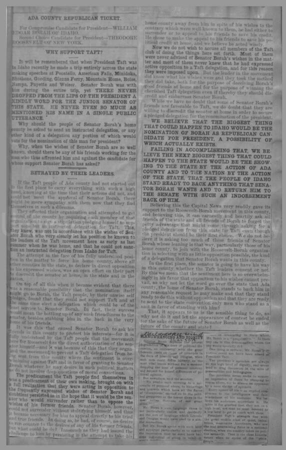 Politics - Speculation on Borah for President 1912-1916 Page 20