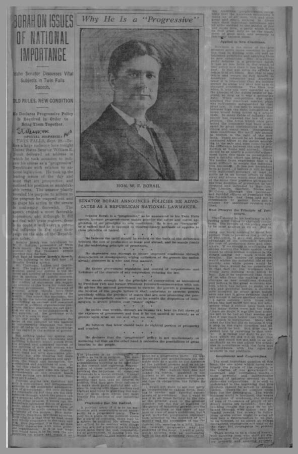 Politics - Speculation on Borah for President 1912-1916 Page 22