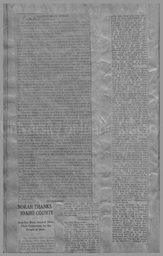 Politics - Speculation on Borah for President 1912-1916 Page 27
