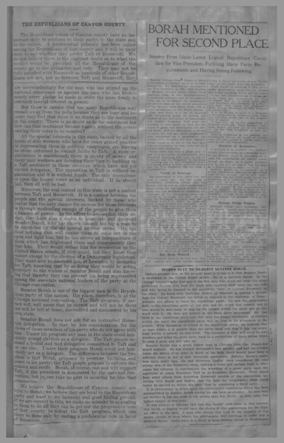 Politics - Speculation on Borah for President 1912-1916 Page 28