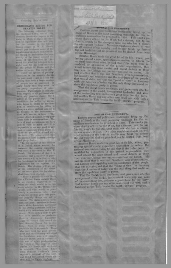 Politics - Speculation on Borah for President 1912-1916 Page 29