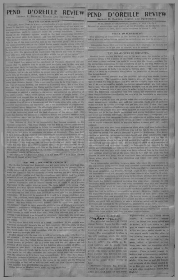 Politics - Speculation on Borah for President 1912-1916 Page 30