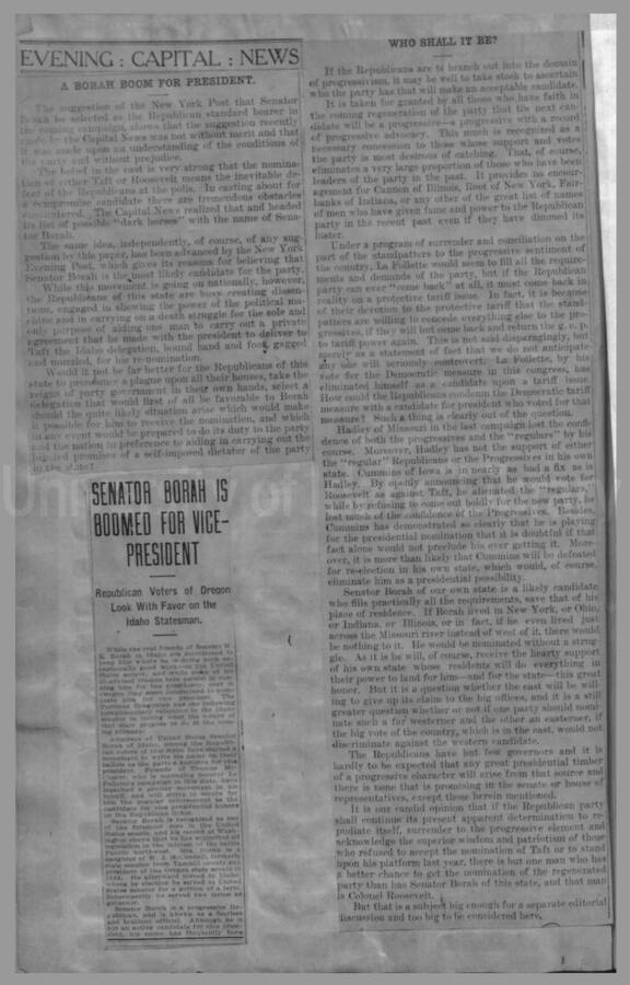 Politics - Speculation on Borah for President 1912-1916 Page 31