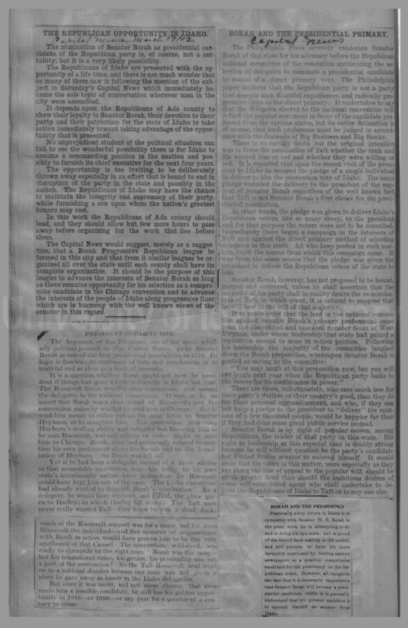 Politics - Speculation on Borah for President 1912-1916 Page 35