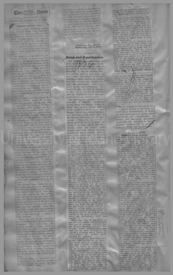 Politics - Speculation on Borah for President 1912-1916 Page 60