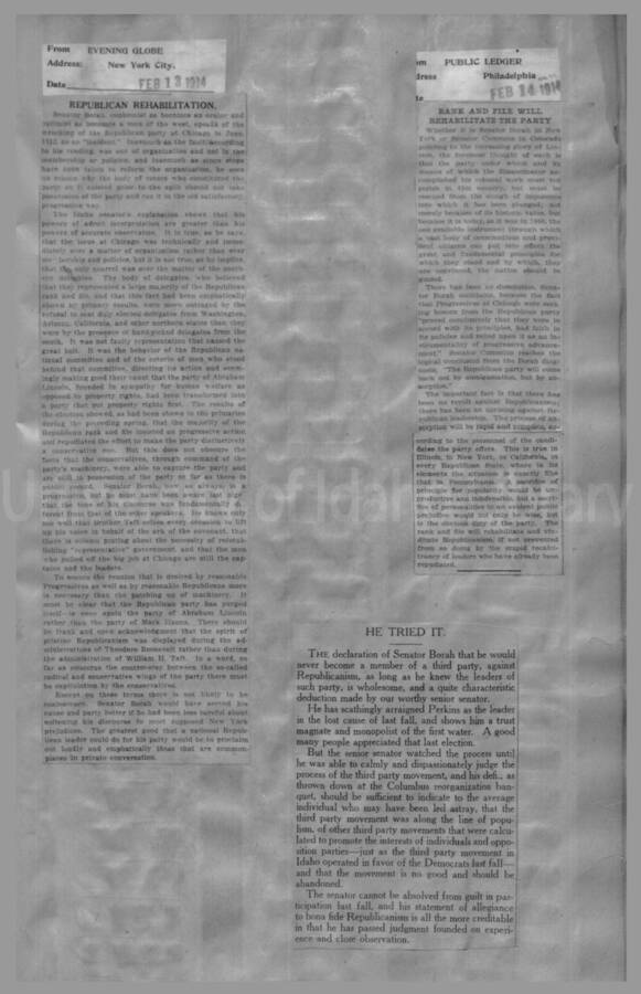 Politics - Speculation on Borah for President 1912-1916 Page 63