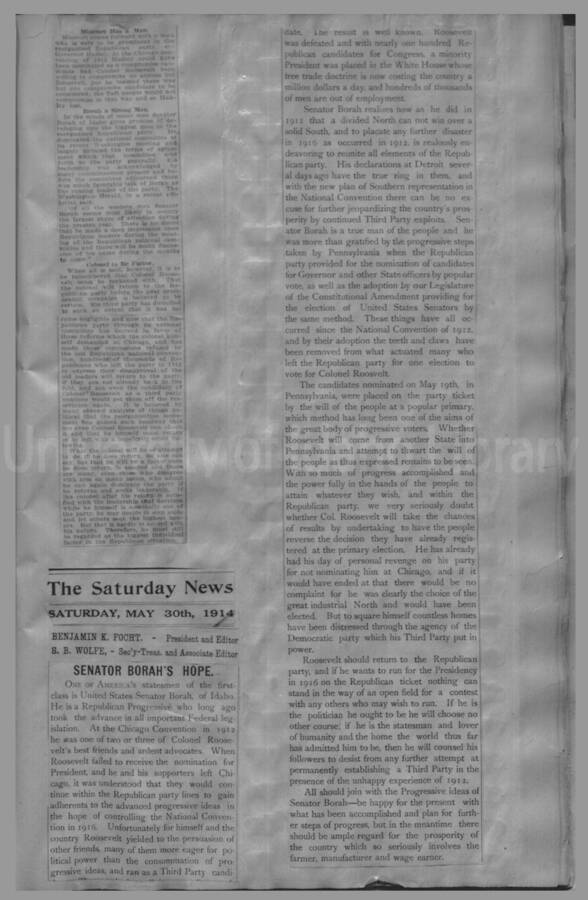 Politics - Speculation on Borah for President 1912-1916 Page 69