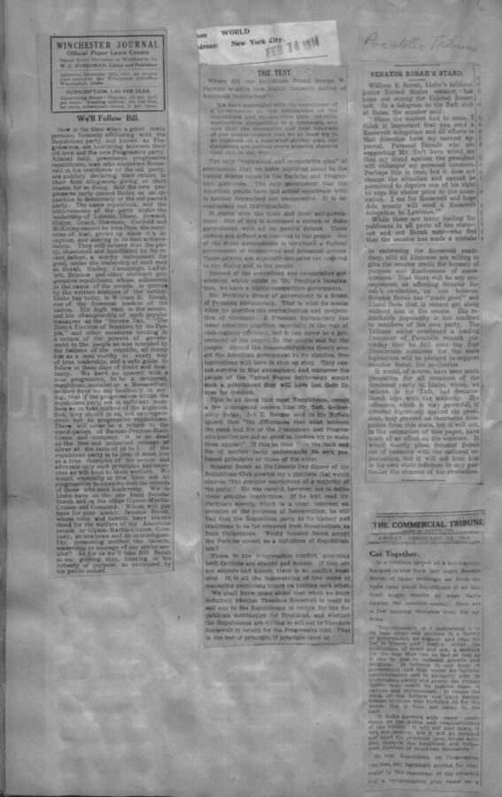 Politics - Speculation on Borah for President 1912-1916 Page 74