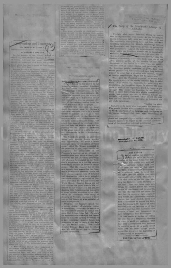 Politics - Speculation on Borah for President 1912-1916 Page 76
