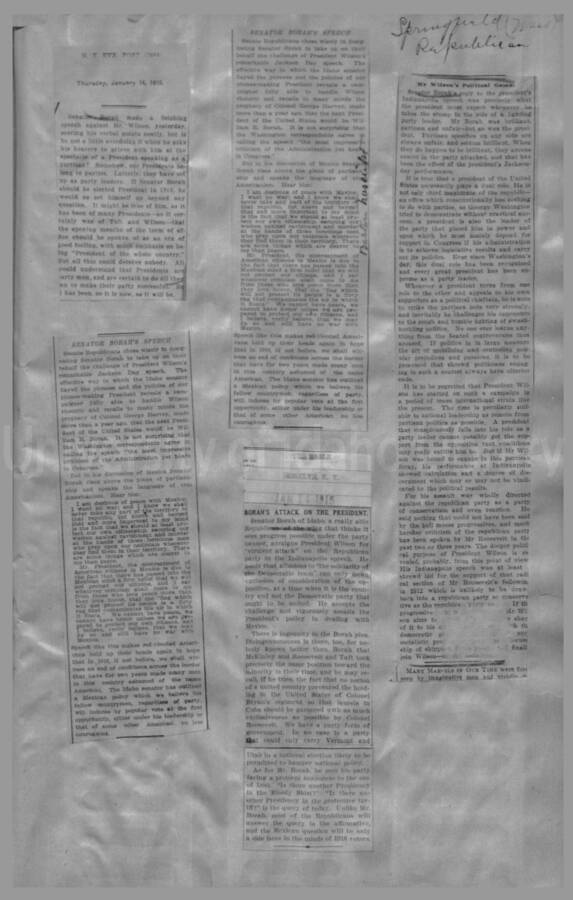 Politics - Speculation on Borah for President 1912-1916 Page 79