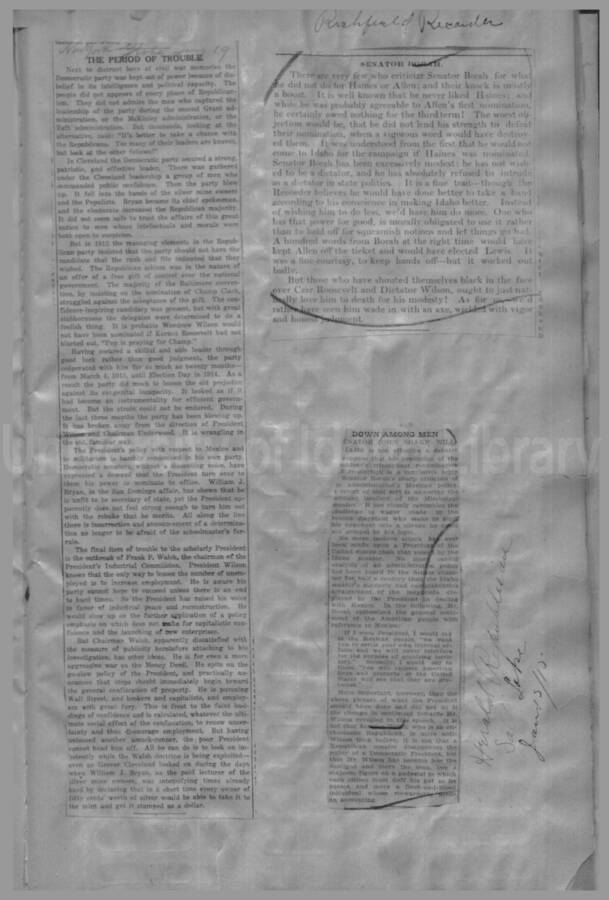 Politics - Speculation on Borah for President 1912-1916 Page 81