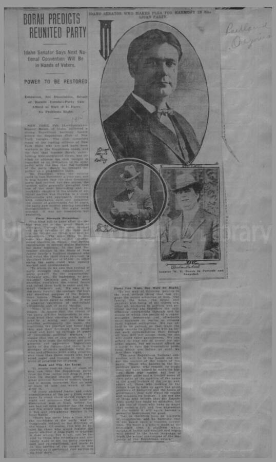 Politics - Speculation on Borah for President 1912-1916 Page 88