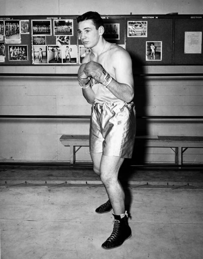 Larry Moyer, University of Idaho boxer - Larry Moyer, sophomore, 175, 6'. Portland, Oregon.  