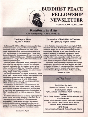 Buddhist Peace Fellowship Newsletter, vol. 9, no. 2-3, Fall 1987