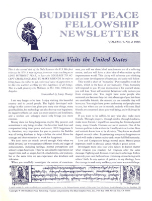 Buddhist Peace Fellowship Newsletter, vol. 7, no. 2, 1985