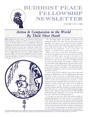 Buddhist Peace Fellowship Newsletter, vol. 7, no. 3, 1985
