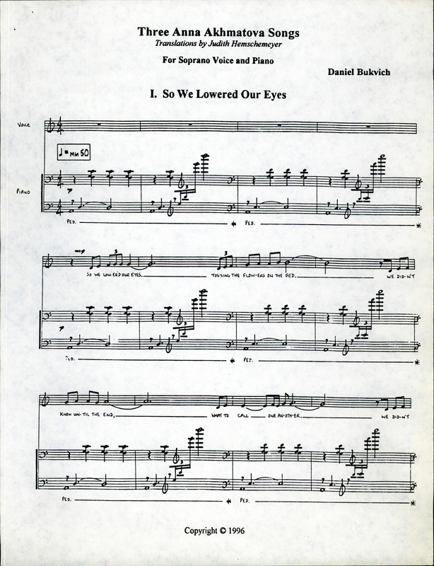 Three Anna Akhmatova Songs