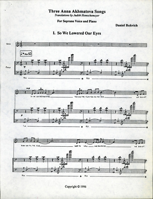 Three Anna Akhmatova Songs