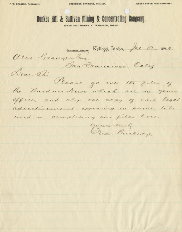 Burbidge requests that Granger clip newspapers, handwritten.