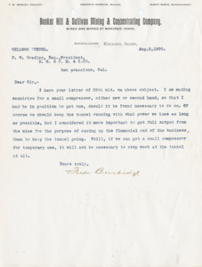 Burbidge explains the need for a small compressor for the Kellogg Tunnel.