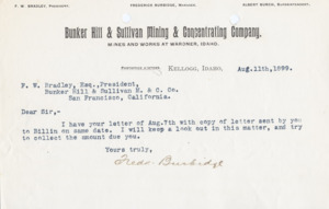 Burbidge informs Bradley that he will keep apprised of a matter in a previous letter.