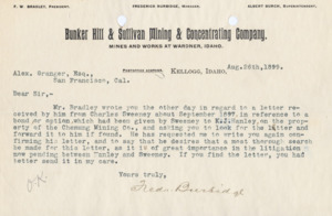 Burbidge reiterates the request from Bradley to Granger to find and send a letter.