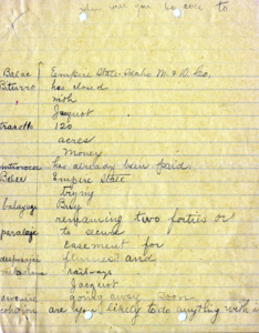 Code key; handwritten.