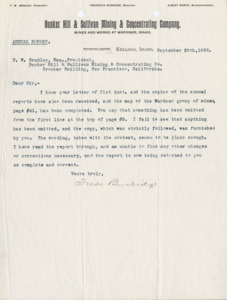 Burbidge informs Bradley of the status of the Annual Report.