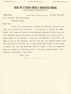 Burbidge informs Bradley of the possible locations of the Stemwinder Mining Claim with respect to the actual vein.