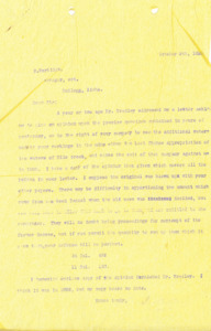 Two letters, both concerning the case with the Last Chance Co. regarding the water rights in the Reed Tunnel and Milo Creek.