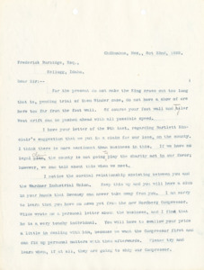 [Bradley] replies to recent correspondence; 2 pages.