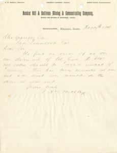 An accounting error is discussed; handwritten.