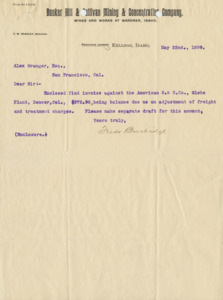 Burbidge enclosed an invoice against American S. & R. Co., Globe Plant.