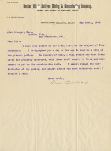 Burbidge requests a copy of the insurance policy.