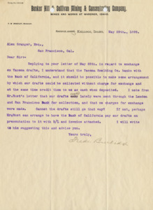 Burbidge inquires as to the payment of drafts.