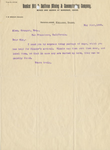 An unsigned letter regarding a package of maps that an individual named Kinzie can identify and reference upon their arrival.