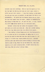 Operative discusses employment at the Morning Mine, more peaceful union men are around.