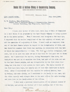 Burbidge explains the Last Chance Company's water issues.