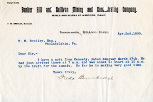 Burbidge informs Bradley of Kennedy's travel times.