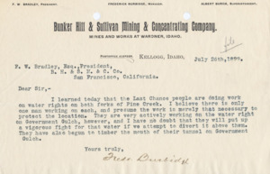 Burbidge informs Bradley on another company's uses of water.