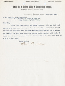 Burbidge informs Bradley of the mills construction progress.