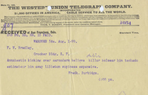 Telegram written in code.