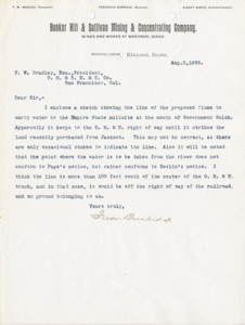 Burbidge discusses the location of a possible flume.