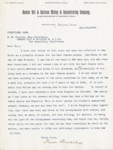 Burbidge informs Bradley of a possible witness in the Stemwinder Case and of their dealings with a man named Carlin.