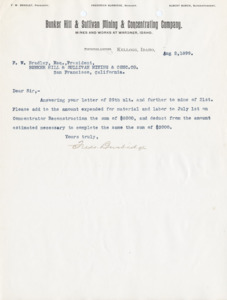 Burbidge replies to a previous letter regarding expenses.