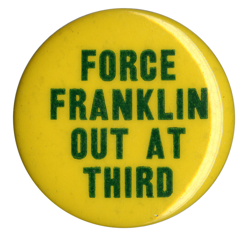 Round, yellow button with bold text reading "Force Franklin out at Third". 