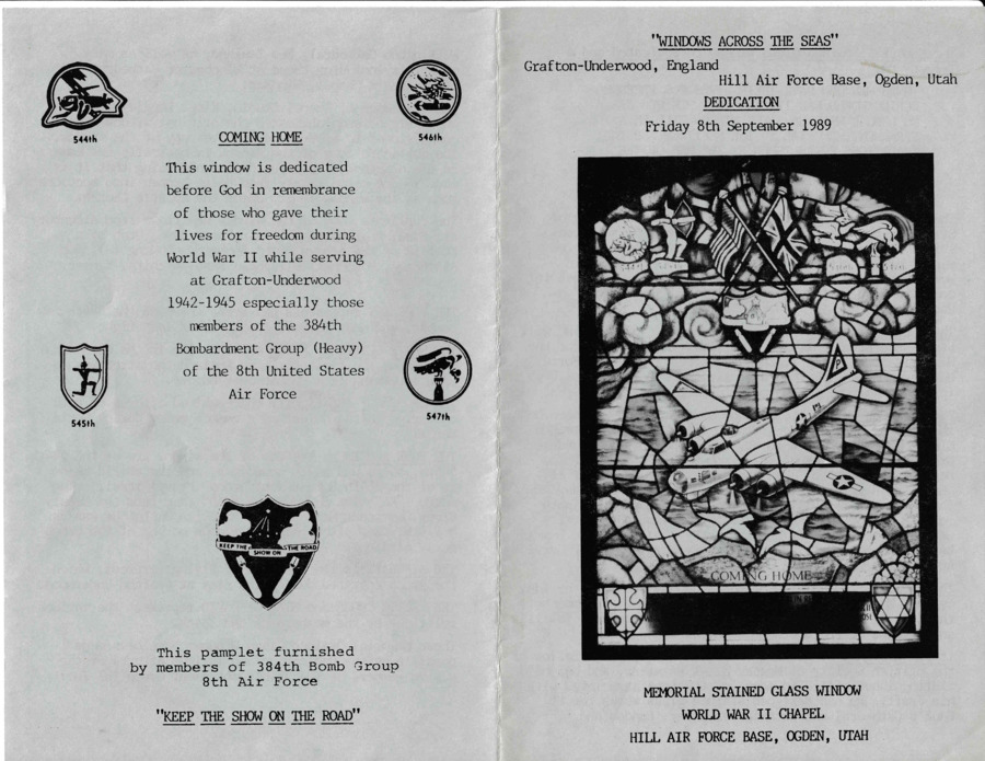 Document explaining the window dedicated to the 384th.